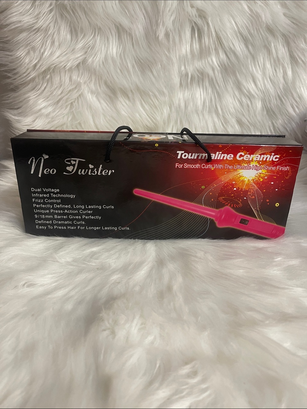 Twister Tourmaline Ceramic Curling Wand - Pink